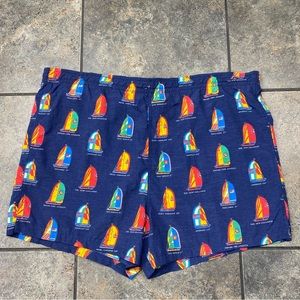 Men’s Vintage Parah Beachwear Sailboat Print Bathing Suit Swim Trunks Size 42